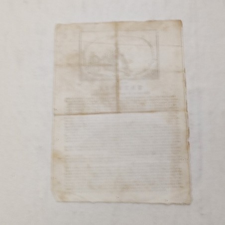 Foglio in carta di stracci DELLA TREBBIA invenzione Giandomenico Silva 1836