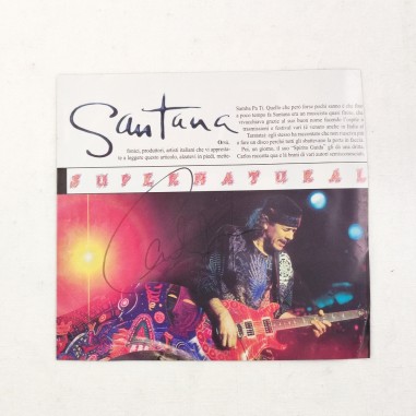 CARLOS SANTANA autografo originale su ritaglio di rivista