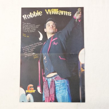 ROBBIE WILLIAMS autografo originale su poster de Il Giornalino Formato 26x38 cm