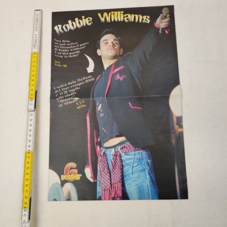 ROBBIE WILLIAMS autografo originale su poster de Il Giornalino Formato 26x38 cm