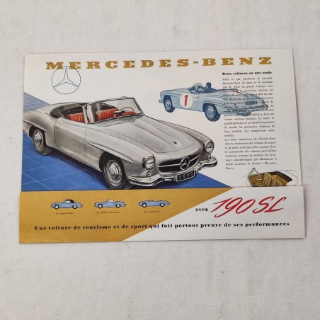 Mercedes Type 190 SL brochure originale in francese 1965