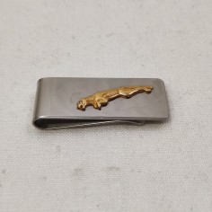Fermasoldi in acciaio e oro JAGUAR con occhio in brillante 2
