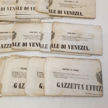 Lotto di 24 numeri della Gazzetta Ufficiale di Venezia anni 1851/1852