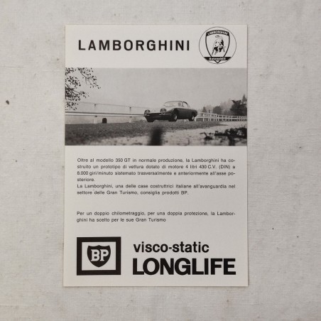 Prospekt brochure depliant LAMBORGHINI 350 GT foglio 14x20 uniface