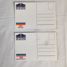 Due cartoline originali Lancia Delta 4WD 1987/1989 stampa a colori 2