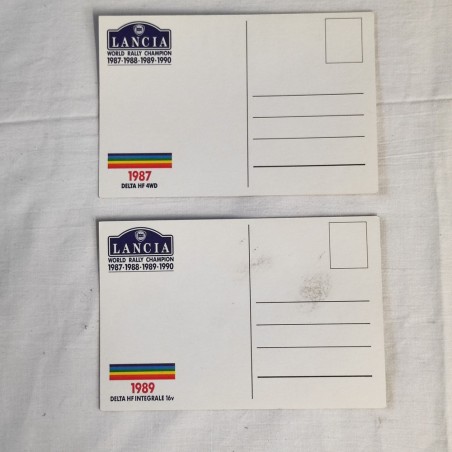 Due cartoline originali Lancia Delta 4WD 1987/1989 stampa a colori