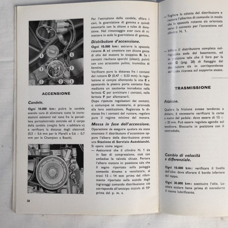 Libretto uso manutenzione Autobianchi Bianchina Panoramica