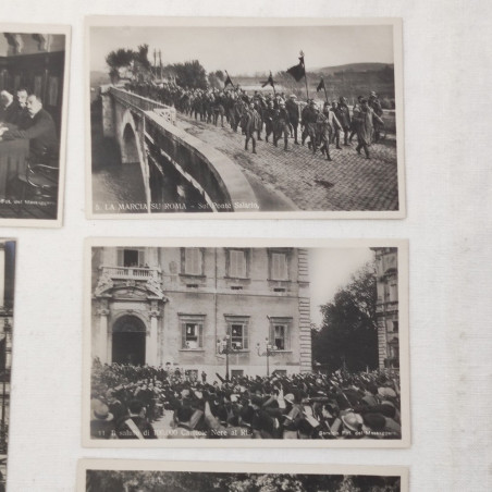 Lotto di 5 cartoline Fscismo Mussolini Marcia su Roma