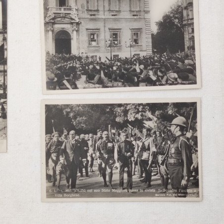 Lotto di 5 cartoline Fscismo Mussolini Marcia su Roma