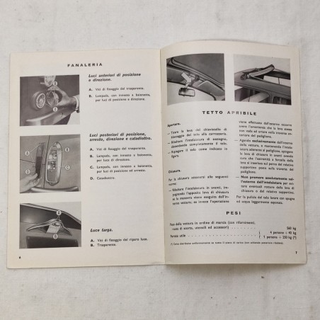 Supplemento al libretto uso manutenzione Autobianchi Bianchina Giardiniera