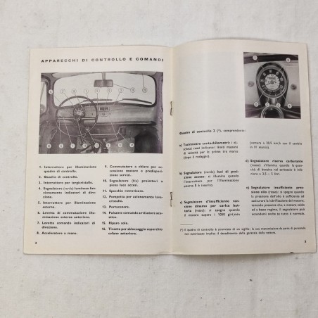 Supplemento al libretto uso manutenzione Autobianchi Bianchina Giardiniera