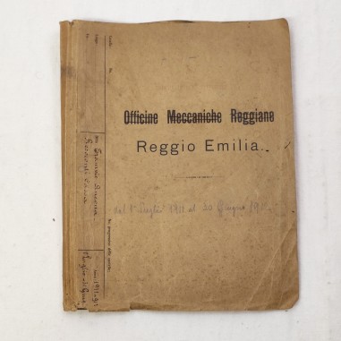Carpetta documenti Officine Meccaniche Reggiane 1911 1912