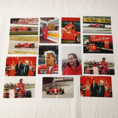 Lotto di 13 fotografie auto FERRARI e Piloti F1 anni 80/90