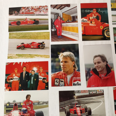 Lotto di 13 fotografie auto FERRARI e Piloti F1 anni 80/90