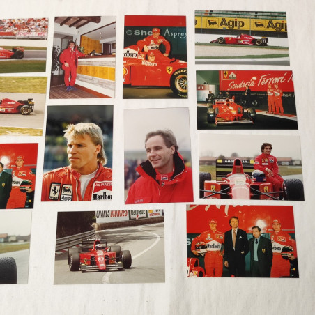 Lotto di 13 fotografie auto FERRARI e Piloti F1 anni 80/90