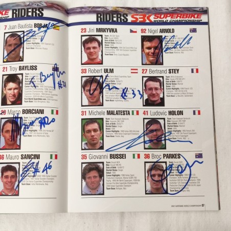 SBK Superbike Misano San Marino Programma ufficiale giugno 2001 con autografi