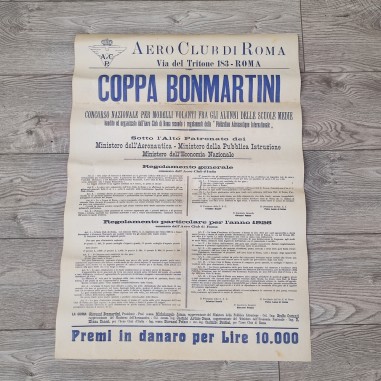 Manifesto Coppa Bonmartini concorso per modelli volanti 1926