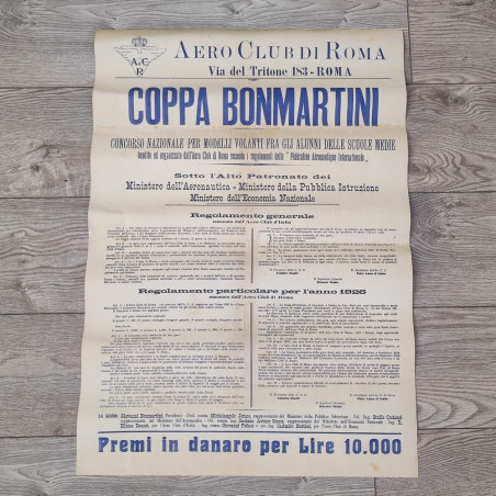Manifesto Coppa Bonmartini concorso per modelli volanti 1926
