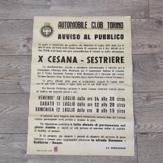 Automobil Club Torino Manifesto X gara Cesana Sestriere 12 luglio 1970 2