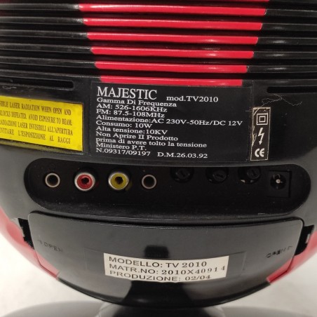 Radio Televisore Pallone rosso nero Majestic TV2010 produzione 02/04