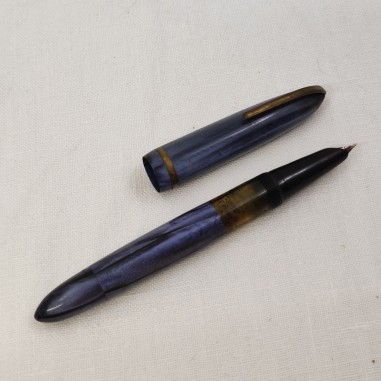 VERBANA penna stilografica fusto blu avio venato usata