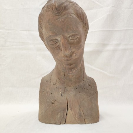 Busto in legno scolpito San Francesco periodo 1700