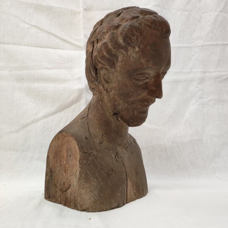 Busto in legno scolpito San Francesco periodo 1700