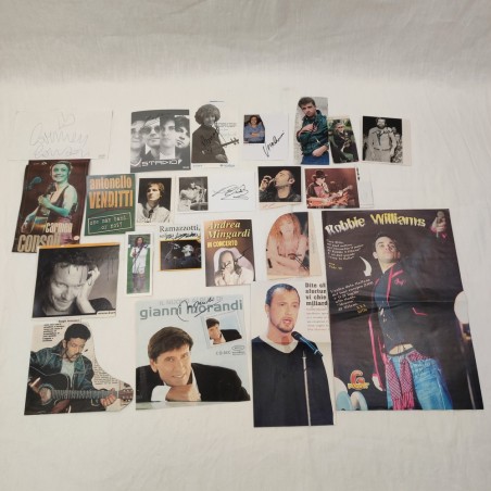 Autografi cantanti 21 autografi su ritagli di riviste giornali
