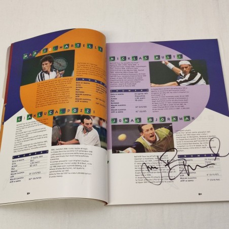 Rivista programma TENNIS FINALE ITALIA SVEZIA 1998 con autografi