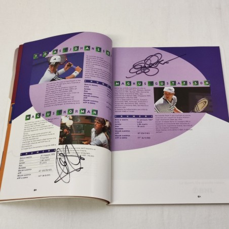 Rivista programma TENNIS FINALE ITALIA SVEZIA 1998 con autografi