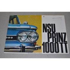 PROSPEKT DEPLIANT BROCHURE NSU PRINZ 1000 TT GERMAN 4 PAGES - HOLES