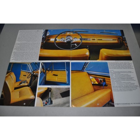 PROSPEKT DEPLIANT BROCHURE NSU PRINZ 1000 TT GERMAN 4 PAGES - HOLES