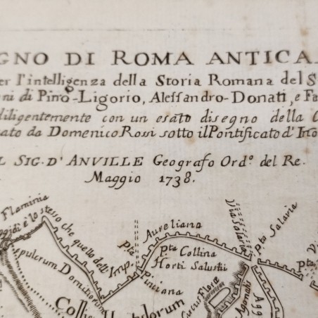 Originale stampa di disegno di Roma Antica sotto anno 1738