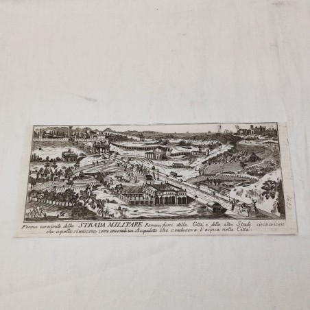 Antico disegno Forma Verosimile di Strada Militare Romana periodo 1700
