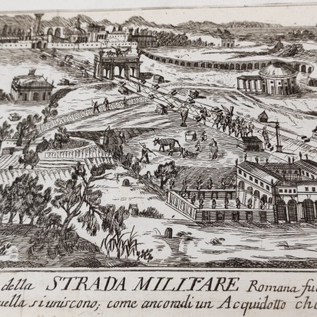 Antico disegno Forma Verosimile di Strada Militare Romana periodo 1700
