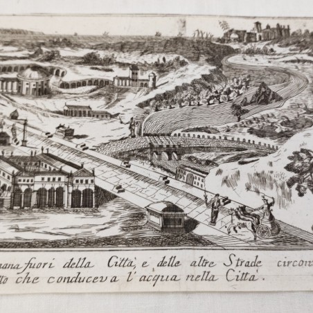 Antico disegno Forma Verosimile di Strada Militare Romana periodo 1700