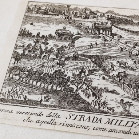 Antico disegno Forma Verosimile di Strada Militare Romana periodo 1700