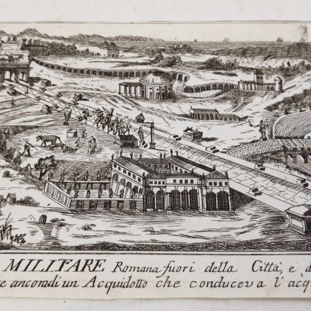 Antico disegno Forma Verosimile di Strada Militare Romana periodo 1700