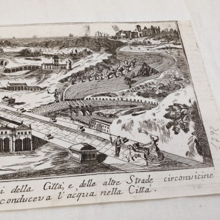 Antico disegno Forma Verosimile di Strada Militare Romana periodo 1700