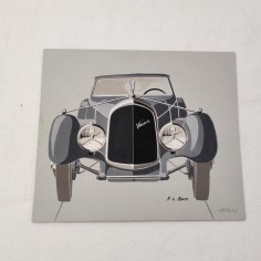Fabio Luigi RAPI originale disegno a tempera auto VOISIN 2