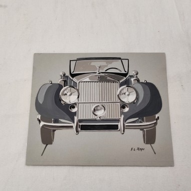 Fabio Luigi RAPI originale disegno a tempera auto ROLLS ROYCE