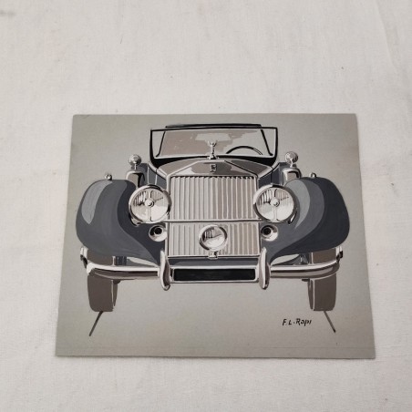 Fabio Luigi RAPI originale disegno a tempera auto ROLLS ROYCE