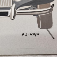 Fabio Luigi RAPI originale disegno a tempera auto ROLLS ROYCE 2