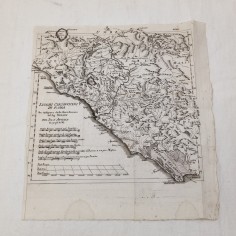 Originale cartina storica Luoghi Criconvicini di Roma periodo tardo 1700