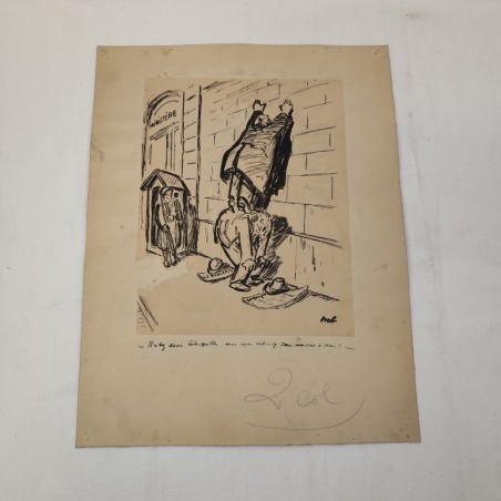 Lotto di 13 disegni umoristici disegnatore vignettista francese CADDY
