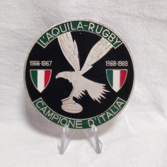 Placca in metallo e smalti L'AQUILA RUGBY Campione d'Italia