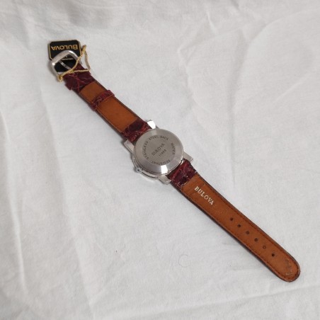 BULOVA orologio polso mov. quarzo cinturino pelle inusato