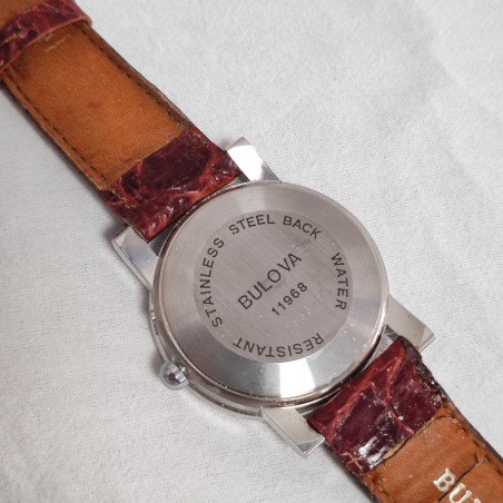 BULOVA orologio polso mov. quarzo cinturino pelle inusato