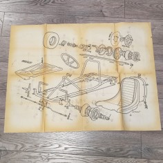 Disegno stampato con esploso pezzi Go Kart firma Caporali 2