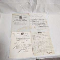 Lotto 4 documenti Empire Francais Napoleone primi dell'800